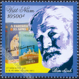 Phát hành tem kỷ niệm 50 năm ngày mất Hemingway 