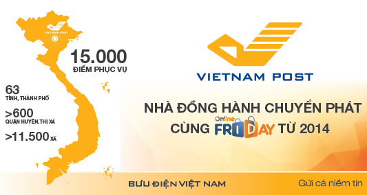 Online Friday 2017: Giảm đến 50% cước chuyển phát