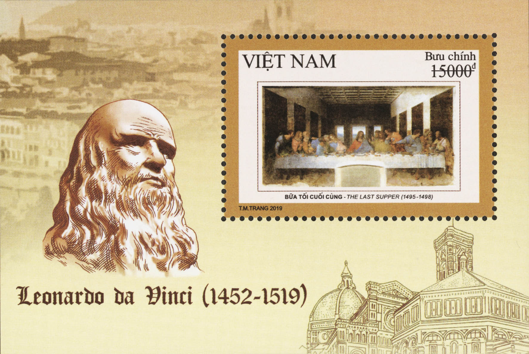 Giới thiệu bộ tem “Kỷ niệm 500 năm mất Leonardo da Vinci (1452-1519)”