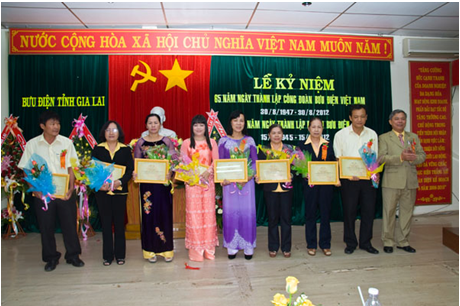 Bưu Điện tỉnh Gia Lai tổ chức kỷ niệm 67 năm truyền thống ngành và 65 năm ngày thành lập Công đoàn Bưu Điện Việt Nam