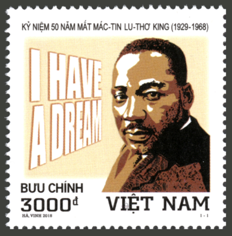 Giới thiệu bộ tem “Kỷ niệm 50 năm mất Mác-tin Lu-thơ King (1929-1968)”