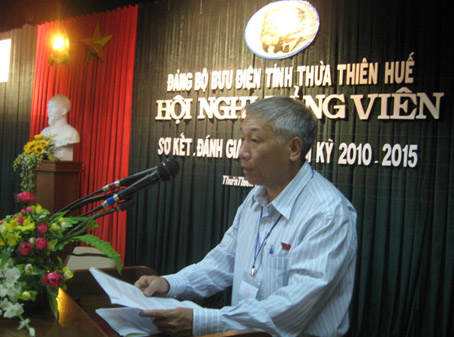 Đảng bộ Bưu điện tỉnh Thừa Thiên Huế tổ chức hội nghị đánh giá giữa nhiệm kỳ 2010 - 2015