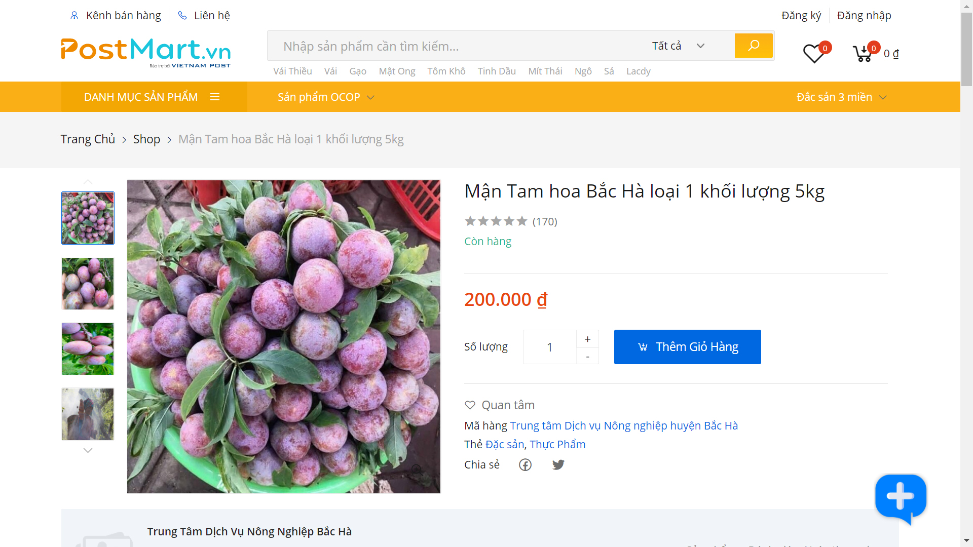 Lào Cai đưa sản phẩm Mận Tam hoa Bắc Hà lên sàn TMĐT Postmart .vn