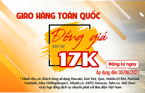 Vietnam Post tung gói cước đồng giá vận chuyển từ 17k