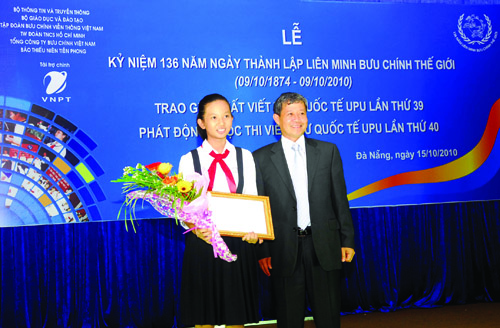 Bức thư giành giải Nhất quốc tế cuộc thi viết thư UPU 39