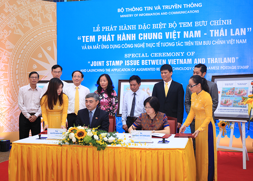 Phát hành đặc biệt bộ tem chung Việt Nam - Thái Lan và ra mắt ứng dụng công nghệ nhận diện tem