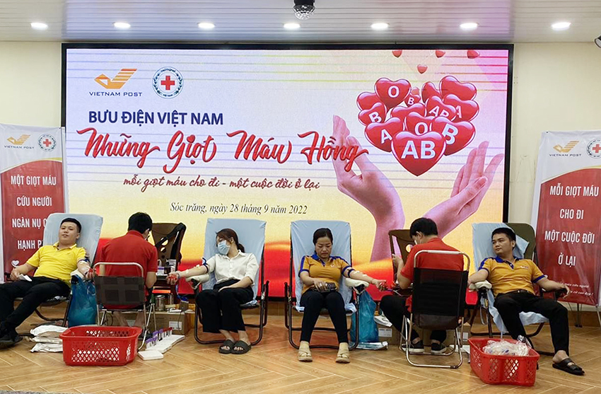 Sóc Trăng: 41 đơn vị máu thu được từ chương trình “Bưu điện Việt Nam – Những giọt máu hồng” năm 2022