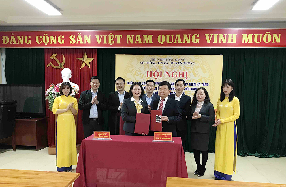 Bưu điện tỉnh Bắc Giang bàn giao dữ liệu địa chỉ số cho Sở Thông tin và Truyền thông