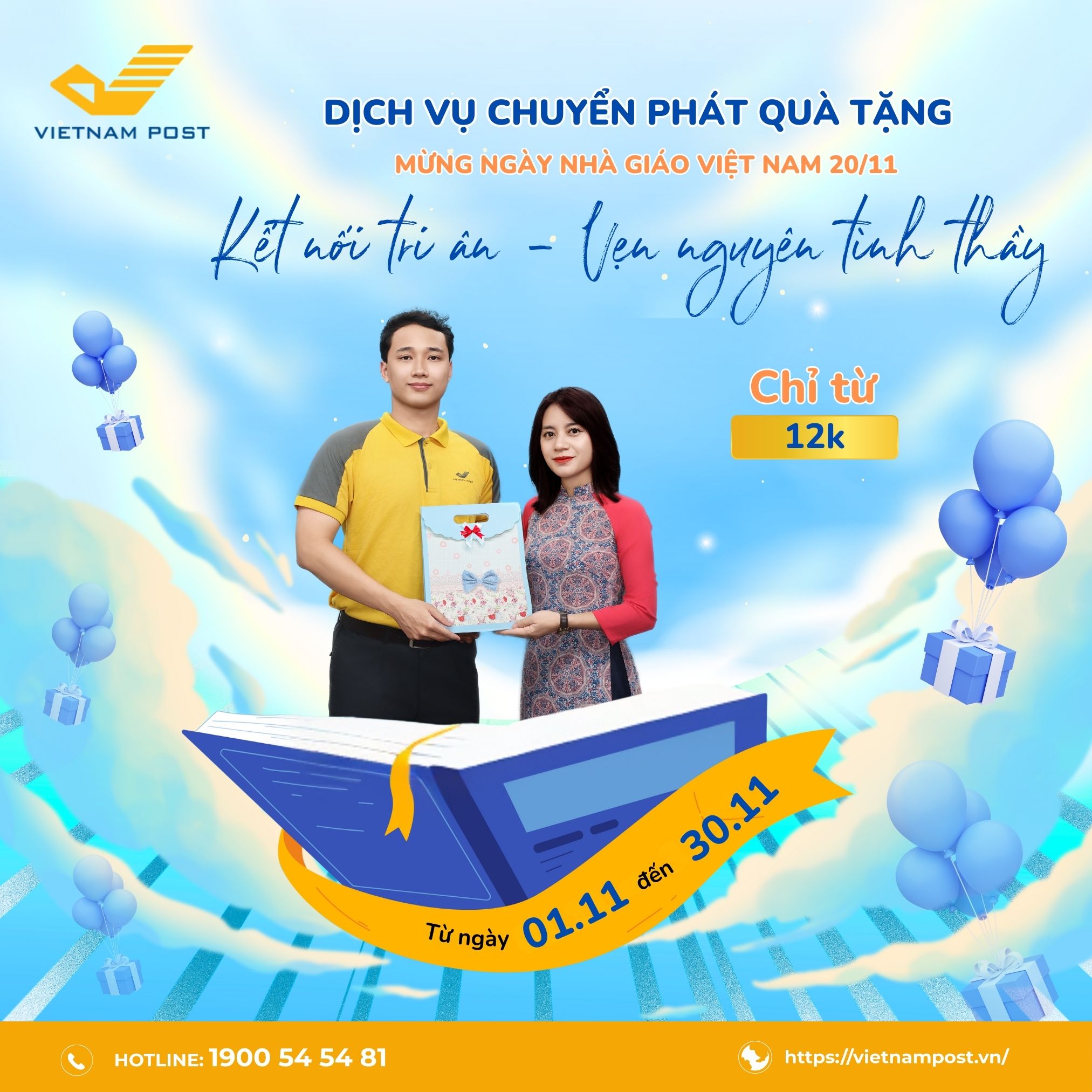Bưu điện Việt Nam: Triển khai dịch vụ chuyển phát Kết nối tri ân – Vẹn nguyên tình thầy