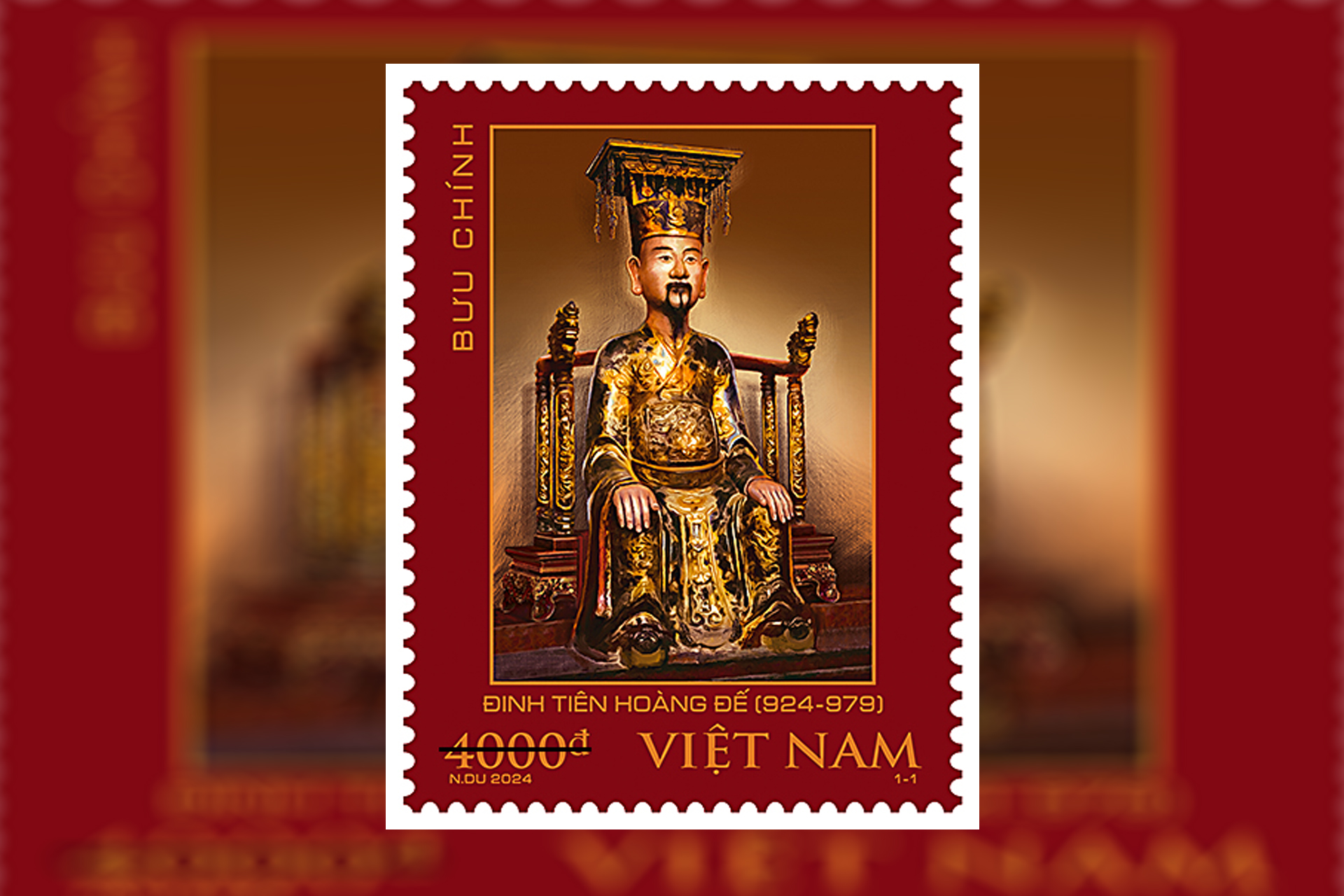Giới thiệu bộ tem “Kỷ niệm 1100 năm sinh Đinh Tiên Hoàng đế (924-979)”