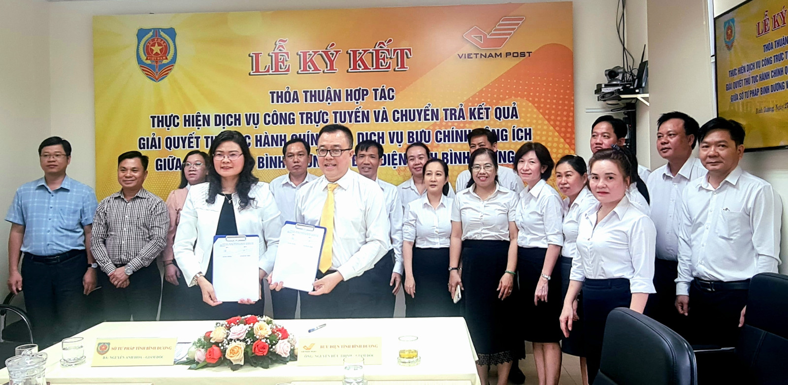 Bưu điện tỉnh Bình Dương ký kết thỏa thuận hợp tác với Sở Tư pháp