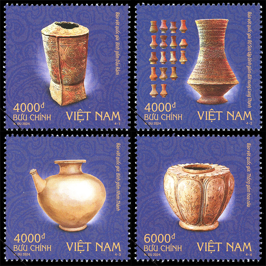 Giới thiệu bộ tem “Bảo vật quốc gia (bộ 3): Đồ gốm”